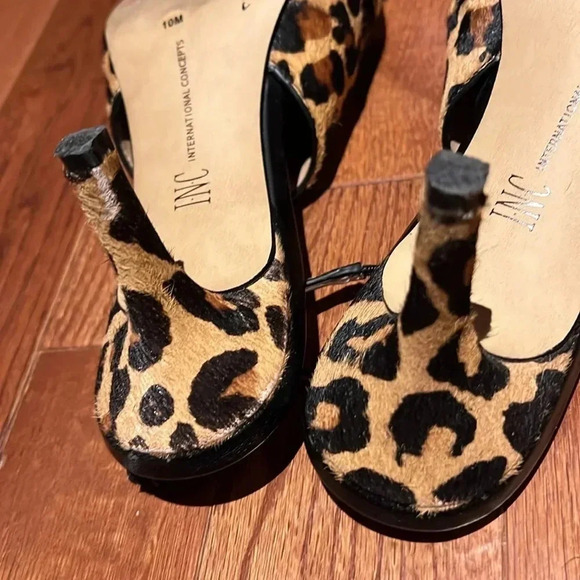 Macy’s INC Leopard Print Slingback Heels Sz 10 - Picture 12 of 16